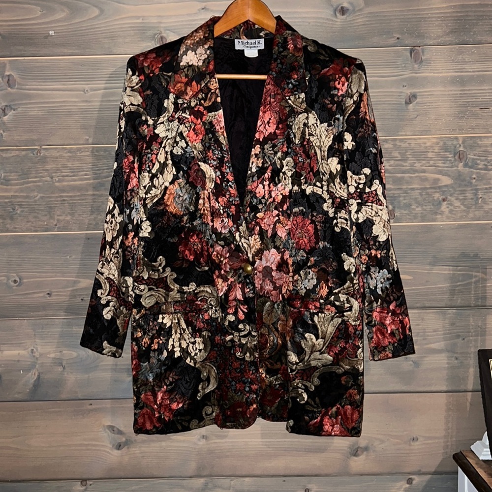 80’s floral tapestry jacket